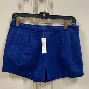 J Crew pleated blue pique shorts